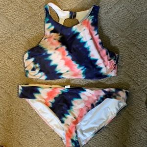 Athleta two piece tie die bikini bathing suit